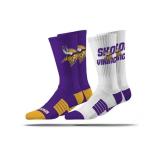 NEW Strideline NFL Minnesota Vikings Adult 2-Pack Crew Socks - M/L
