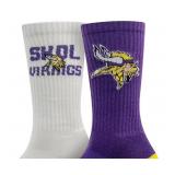 NEW Strideline NFL Minnesota Vikings Adult 2-Pack Crew Socks - M/L