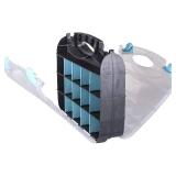 NEW ArtBin 6877AG Double-Sided Quick View Carrying Case, Portable Art & Craft Organizer with Removable Dividers, [1] Plastic Storage Case, Black/Aqua with Clear Lid