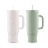 NEW Ello Port 40-oz. Stainless Steel Tumbler with Handle, 2-Pack, Dahlia Glow and Sage