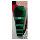 Lot of 5 Plastic Stackable Bins - 18 x 11 x 10", Green