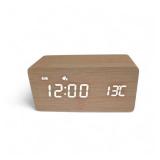 Wooden LED alarm clock digital desk clock with temperature display