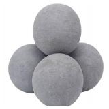 Skyflame 6-inch Ceramic Balls, 4 Pack Gray Round Fire Stones for Natural/Propane Indoor/Outdoor Fire Pits/Fireplaces/Fire Bowls Accessory