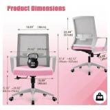 *NEW IN BOX" Stylish Pink Ergonomic Office Chair with Mesh Back & Lumbar Support