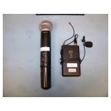 Shure SLX4 Professional Wireless Receiver with SLX-1 Wireless Bodypack Transmitter, Shure SM58 Handheld Microphone / Mic, Lapel / Lavalier Mic and (2) Shure Soft-Sided Cases