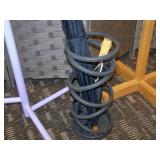 Room Divider, (2) Coat Racks and Umbrella Holder with (2) Umbrellas