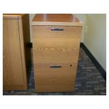 Lockable Enclosed Wood Office Bookshelf / Storage Shelf / Hutch (KEYS included) and 2-Drawer Wood File Cabinet on Wheels