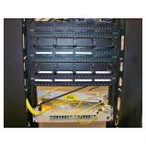 Middle Atlantic RLA19-1245B RLA Series Open-Frame 2-Post Rack, 45RU RMS AV Rack with Leviton Cat5e & Cat6 Patch Panels