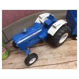 Vintage 1:12 ERTL Ford 8000 Tractor with "The Big Blue" Trailer