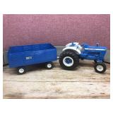 Vintage 1:12 ERTL Ford 8000 Tractor with "The Big Blue" Trailer