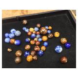 (47) Vintage BENNINGTON - Handmade Clay Marbles .44 to .97