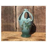 Fabulous! Vintage WELLER POTTERY - Oak Leaf 9 1/2" Basket Vase
