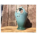 Fabulous! Vintage WELLER POTTERY - Oak Leaf 9 1/2" Basket Vase