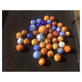 (44) Vintage BENNINGTON - Handmade Clay Marbles .42 to .87