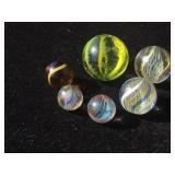 Vintage German - Handmade "Swirl" Marbles 1.14 - .91 - .63 - .59 - .55