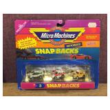 Vintage 1989 Micro Machines #3 Snap Backs - On Card!