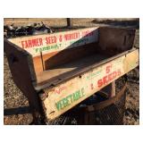 Wow! Antique FARMER SEED Co - Salesman Sample Travel Wooden Crate!