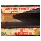 Wow! Antique FARMER SEED Co - Salesman Sample Travel Wooden Crate!