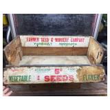 Wow! Antique FARMER SEED Co - Salesman Sample Travel Wooden Crate!