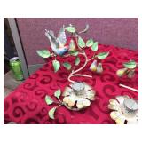 Vintage Pair TOLEWARE? Italian Metal Candle Holders