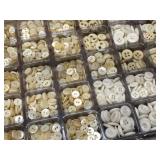 4 Trays Vintage BUTTONS Including Mother of Pearl - Bakelite?