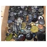 Large Group Old BUTTONS - Bakelite - Metal - Wooden - Leather