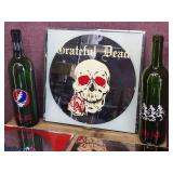 3 Vintage Rock n Roll Mirrors + 2 Wine Bottles