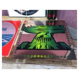 3 Vintage Rock n Roll Mirrors + 2 Wine Bottles