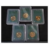 (5) Sacaggawea S Slabbed Dollar Coins - INB Certified MS70