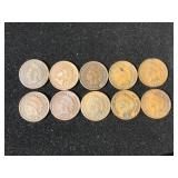 (10) Indian Head Pennies 1890-1906
