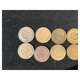 (10) Indian Head Pennies 1890-1906