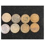 (10) Indian Head Pennies 1890-1906
