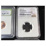 (7) Interesting Lincoln Pennies 1938-2009 Including Slabbed