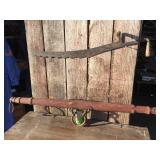 Antique HAY KNIFE + 48" Wooden Spreader