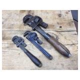 3 Antique Wrenches - CRAFTSMAN 6 - STILLSON