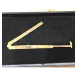 Antique STANLEY No. 32? 12" - 4 Fold - Wood/Brass - Rule