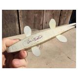 DON BETHEL Signed Carved Wooden Spear Decoy - 9"