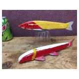 Pair Vintage - Classic - Early RANDALL WOOD? Carved Wooden Spear Decoys - 9 3/4"