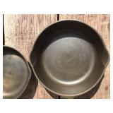 Vintage Unmarked WAGNER #3 + #5 Cast Iron Skillets - Refurbished!