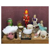 Vintage Group Collectable - Glass - Ceramic - Figures - Hen on Nest - Candy Jars