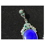 Vintage Blue - Green - Agate Sterling Earrings