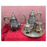 Vintage WALLACE - "Baroque" - Silverplate Tea Set - 4 Pc