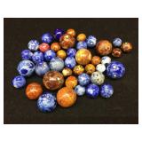 Vintage Variety (42) BENNINGTON - Handmade Clay Marbles .40 - .85