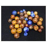 (38) Vintage BENNINGTON - Handmade Marbles .45 - .75 Neat!