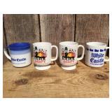 (4) Vintage Coffee Mugs - SHAKEYS PIZZA - WHITE CASTLE