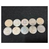 (10) Indian Head Pennies 1895-1906