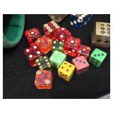 Vintage Dice - Casino Dice - Tooled Leather Shaker
