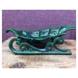 Vintage Christmas - Ornaments - Music Box - Atlantic Pottery Ivy Sleigh