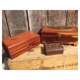 (3) Vintage Wooden Keepsake Boxes - Including Lane