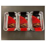 Small Aluminum Grilling Trays - 3-Pack, 8 1/2 x 6 in, 6 Trays per Pack